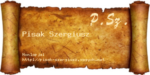 Pisak Szergiusz névjegykártya